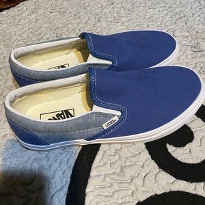 blue slip on vans